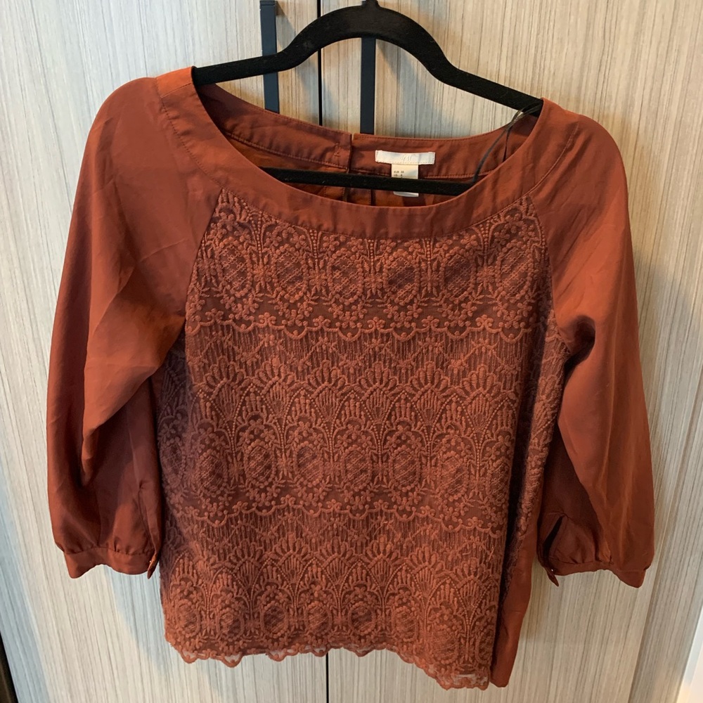 H&M Lace Quarter Sleeve Blouse